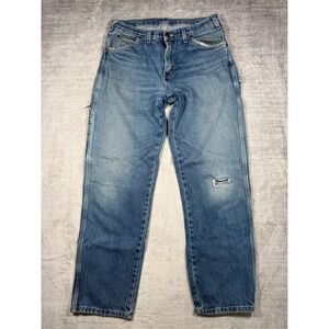 Dickies Carpenter Jeans Mens 32x30 Blue Relaxed Fit Utility Workwear Denim